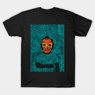 v: A Striking MaleMask NFT with Mexican Eyes, Dark Skin, and Artistic Flair T-Shirt